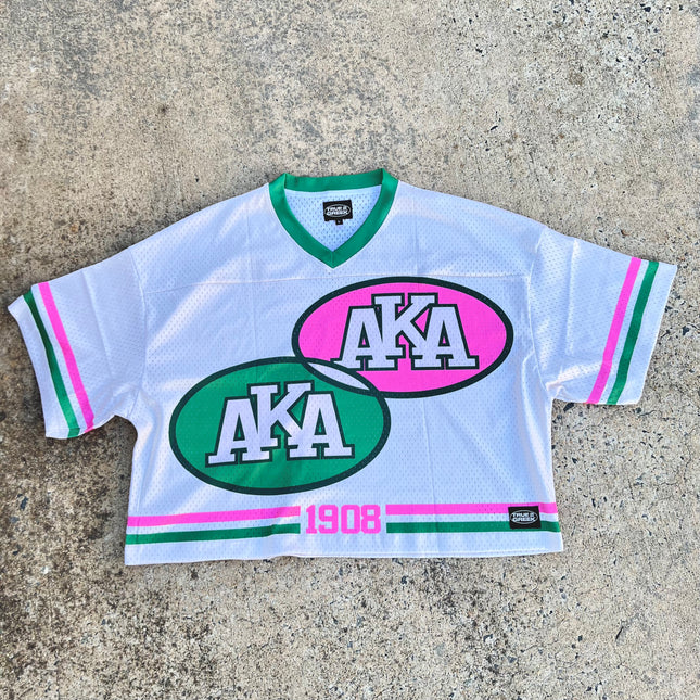 AKA Cream Mesh Jersey (Oversized +Cropped)