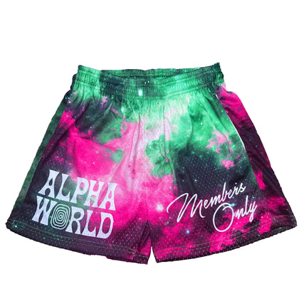 Alphaworld Galaxy Mesh Shorts