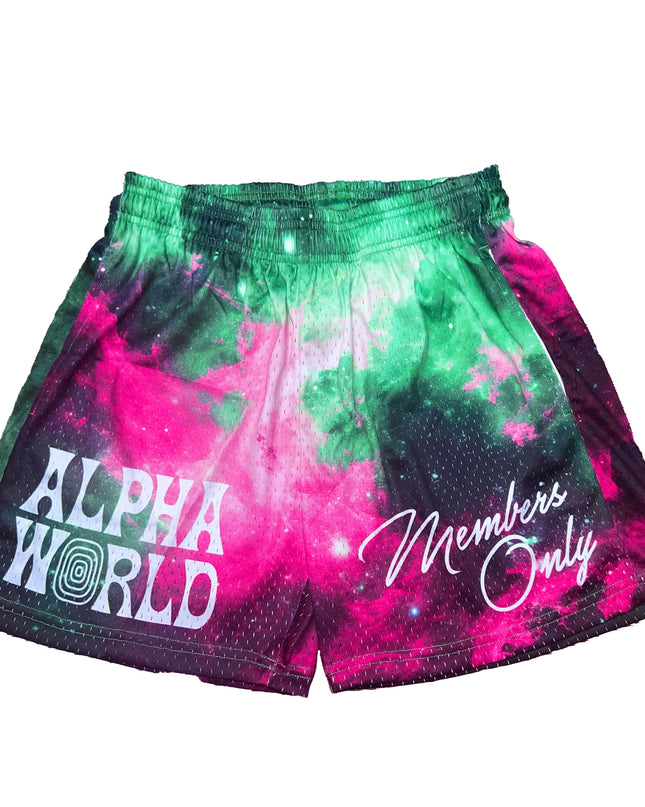 Alphaworld Galaxy Mesh Shorts