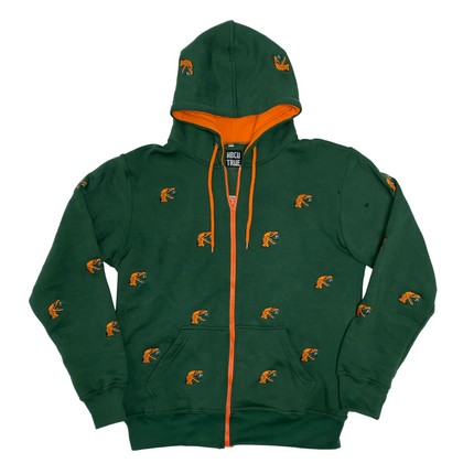 FAMU All Over Logo Embroidered Zip Jacket